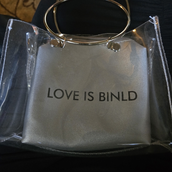 Love Is Blind clear & silver mini bag 7"x5" NWT - Picture 2 of 5